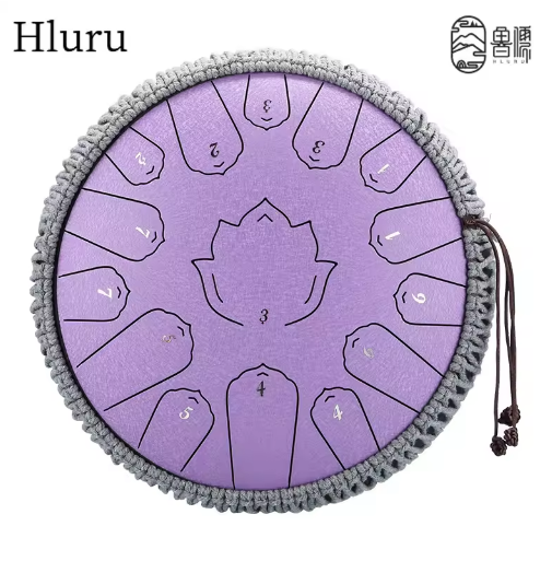 Thumbnail: 13 Inch Steel Tongue Drum 15 Notes C Tone Lotus Pattern Meditation Drum