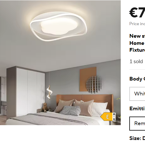Miniatúra: Modern LED Ceiling Light for Bedroom Living Room Dimmable Remote Control 40cm