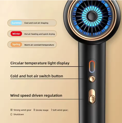 Miniatúra: Professional 2400W Hair Dryer with Air Brush and Negative Ion Technology for Fri