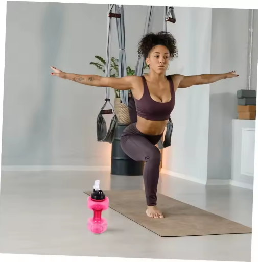 Thumbnail: 2200ml Dumbbell Sport Water Bottle Gym Outdoor Cycling Camping Bottle