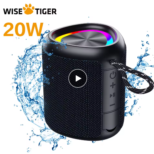 WISE TIGER A46 Max Portable Bluetooth Speaker with Subwoofer, LED Light & AUX-IN