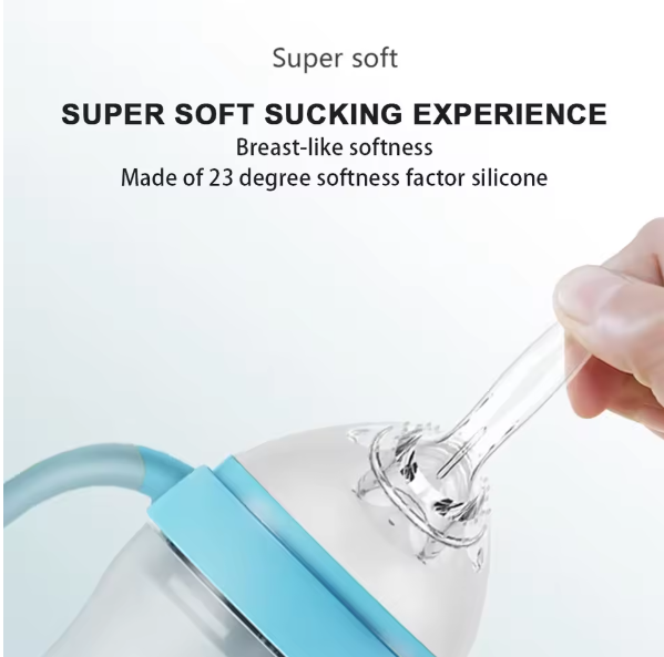 Miniatúra: Silicone Baby Bottle 240ml, BPA Free, Anti-Flatulence, Wide Caliber, Newborn Fee