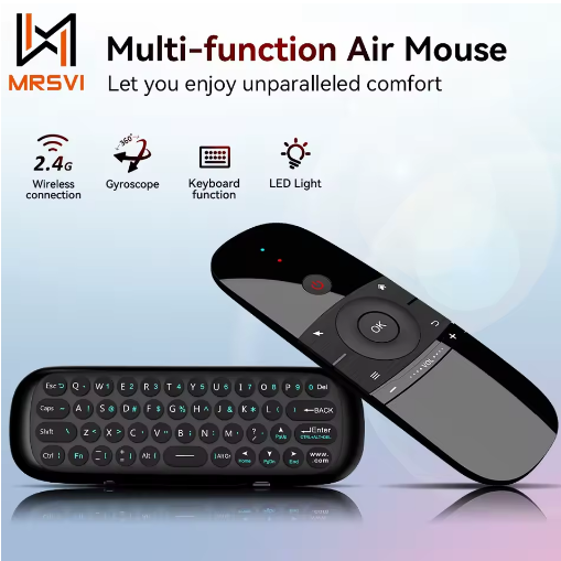 Wireless Air Mouse Remote Control 2.4G IR Learning 6-Axis Gyroscope Keyboard for