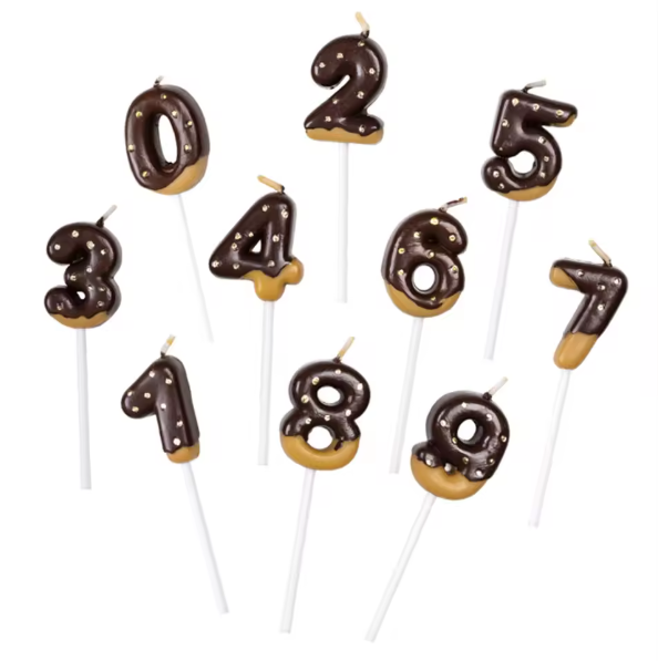 Thumbnail: Ipe Donut Digital Candles Sweet Chocolate Biscuits Cake Topper Number Wishing