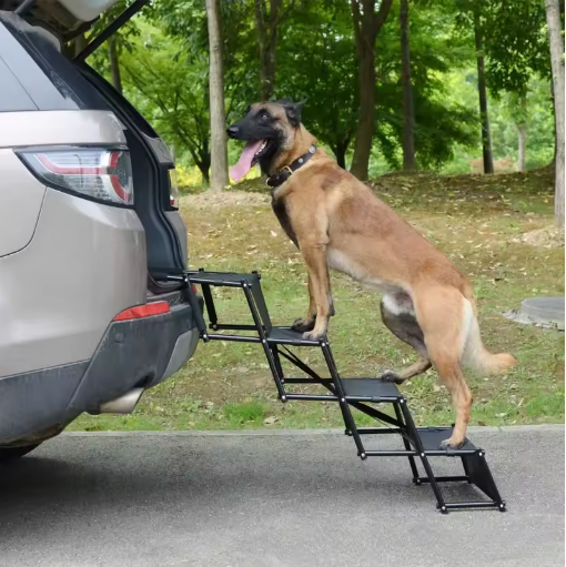 Steel Folding Pet Dog Steps Ladder Ramp for Trucks Portable Lightweight Car Stai