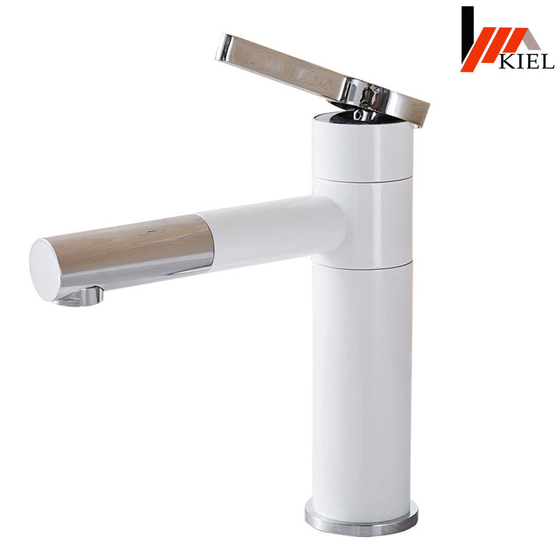 Hình thu nhỏ: Vòi rửa mặt nóng lạnh 20cm mạ sứ trắng bảo hành 2 năm