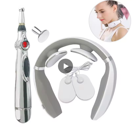 Electric Heating Pulse Back and Neck Massager for Pain Relief Therapy