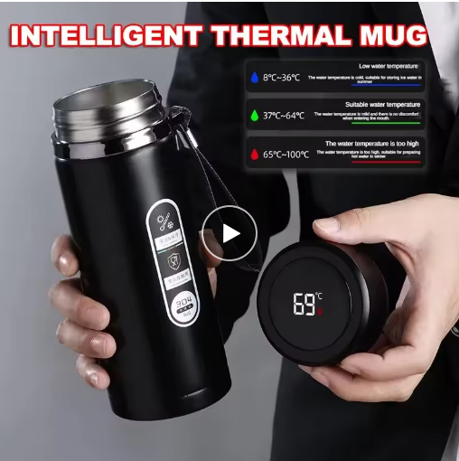 500ml Stainless Steel Thermos Bottle with LED Temperature Display Vacuum Flask