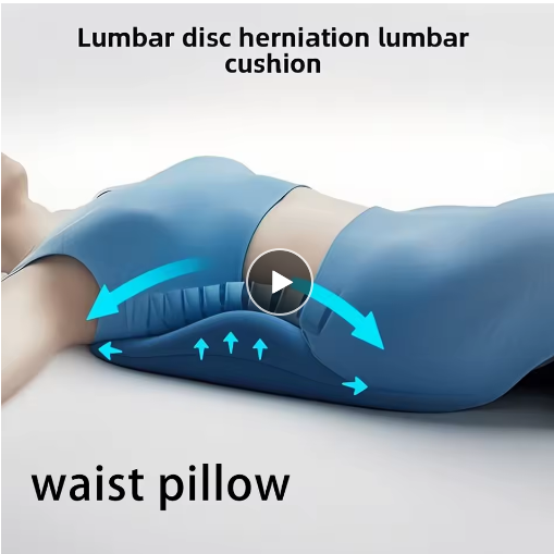 Ergonomic Lumbar Cushion Memory Foam Waist Support Pillow for Office & Sleep