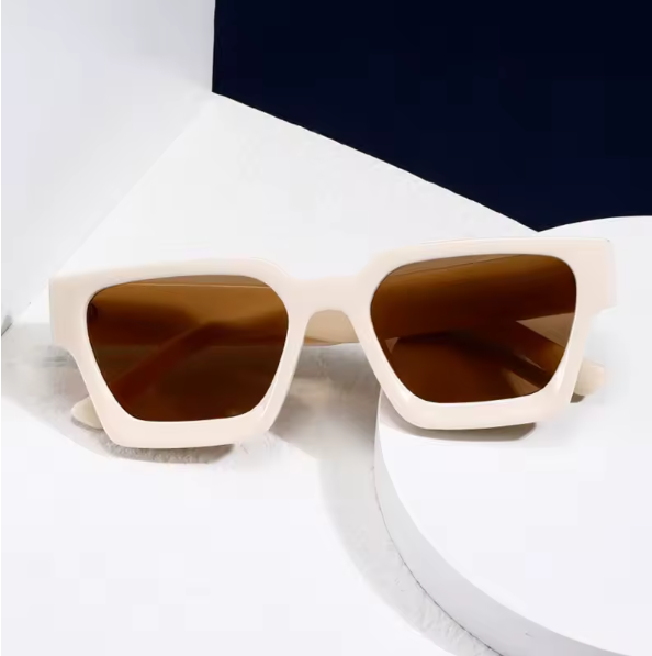 Miniatúra: SHAUNA Retro Square Sunglasses Thick Frame Metal Hinge UV400 Protection