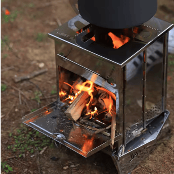 Miniatúra: Folding Stainless Steel Camping Stove Portable Wood Burner BBQ Grill with Carry