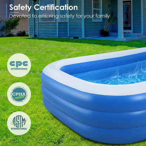 Miniatúra: Large Inflatable PVC Family Swimming Pool Blue Multifunctional Kiddie Pool