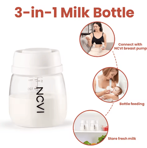 Miniatúra: NCVI Breast Milk Storage Bottles Anti-Colic BPA Free with Nipples and Travel Cap