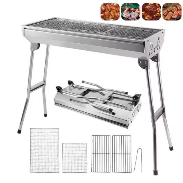 Thumbnail: Portable Non-stick BBQ Grill Stainless Steel Folding Outdoor Camping Picnic Stov