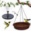 Thumbnail: Solar Powered Hanging Bird Bath Fountain and Feeder for Outdoor Garden Yard Pati