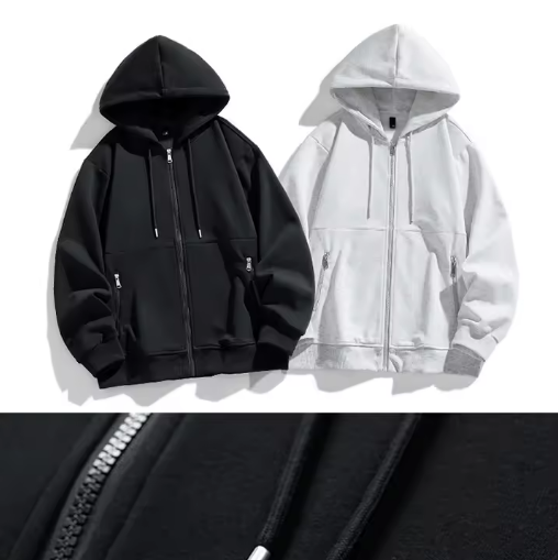 Thumbnail: Men's Full Zip-up Hoodie Sportswear Cotton Casual Sweatshirt Plus Size 8XL