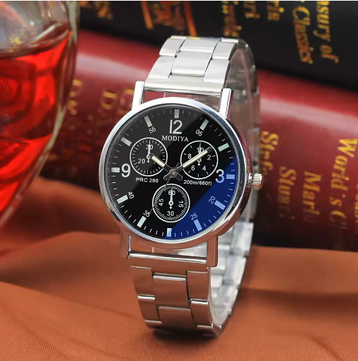 Fashion Watches for Men Luxury Business Stainless Steel Quartz Wristwatch