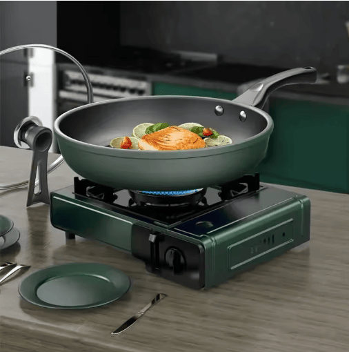Miniatúra: Non-Stick Frying Pan 24cm with Lid Gas Stove Compatible Kitchen Cookware