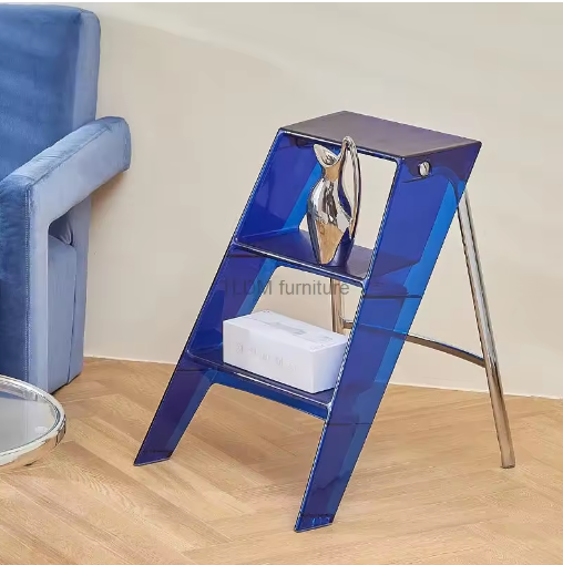 Modern Folding Transparent Acrylic Step Ladder Portable Telescopic Stool