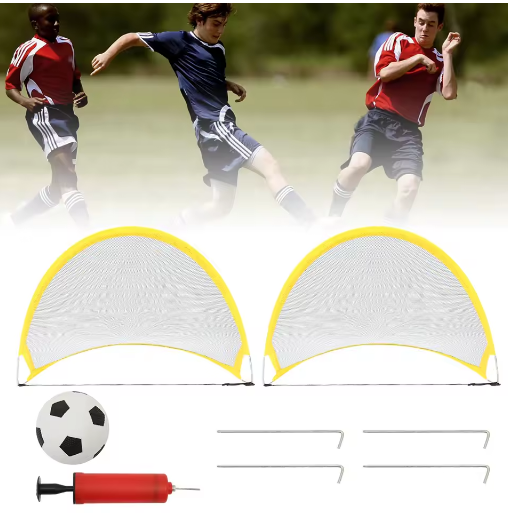 Thumbnail: 2Pcs Portable Folding Football Goal Net Soccer Training Net for Kids Indoor Outd
