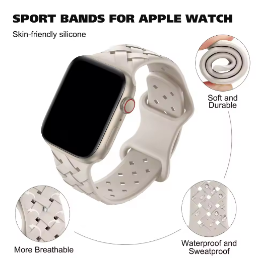 Thumbnail: Sport Braided Silicone Strap for Apple Watch 38mm 40mm 41mm 44mm 45mm 49mm Serie