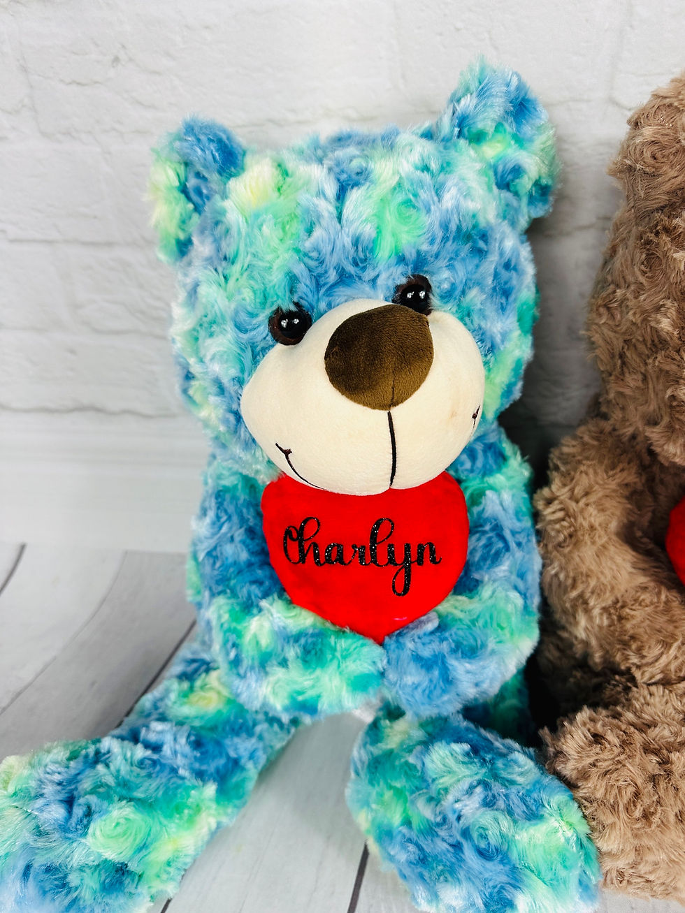 Miniaturbild: Plüschbär Teddy Bär mit Herz und Personalisierung - Wunsschname Teddy groß 