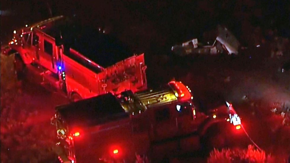 Two firefighters and pilot killed in mid-air collision while tackling blaze in California