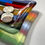Thumbnail: Detail Color Matrix1 6 x 4 inch Multi-colored multi-use hard-edge fused glass dish