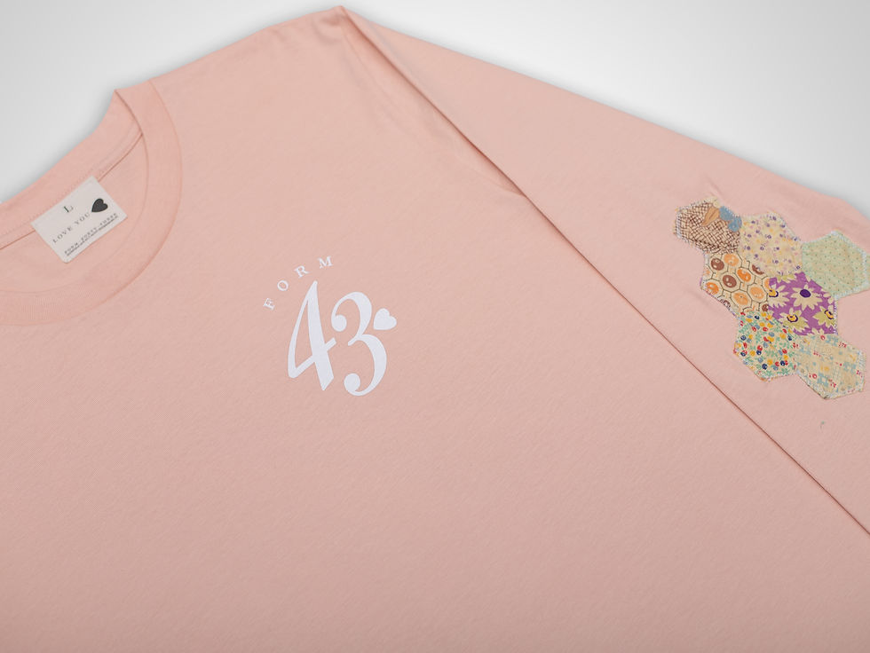 Thumbnail: salmon patchwork zoom view long sleeve locally sourced patchwork