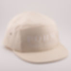 Thumbnail: five panel shop hat side view embroidered with form forty three beige yellow
