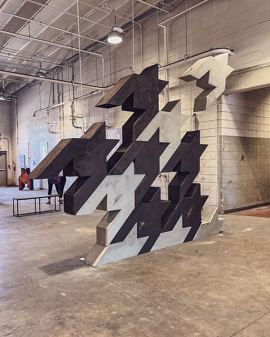 custom concrete art installation st. petersburg florida houndstooth