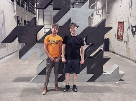 houndstooth concrete art install done in st. petersburg florida mikey lambert project