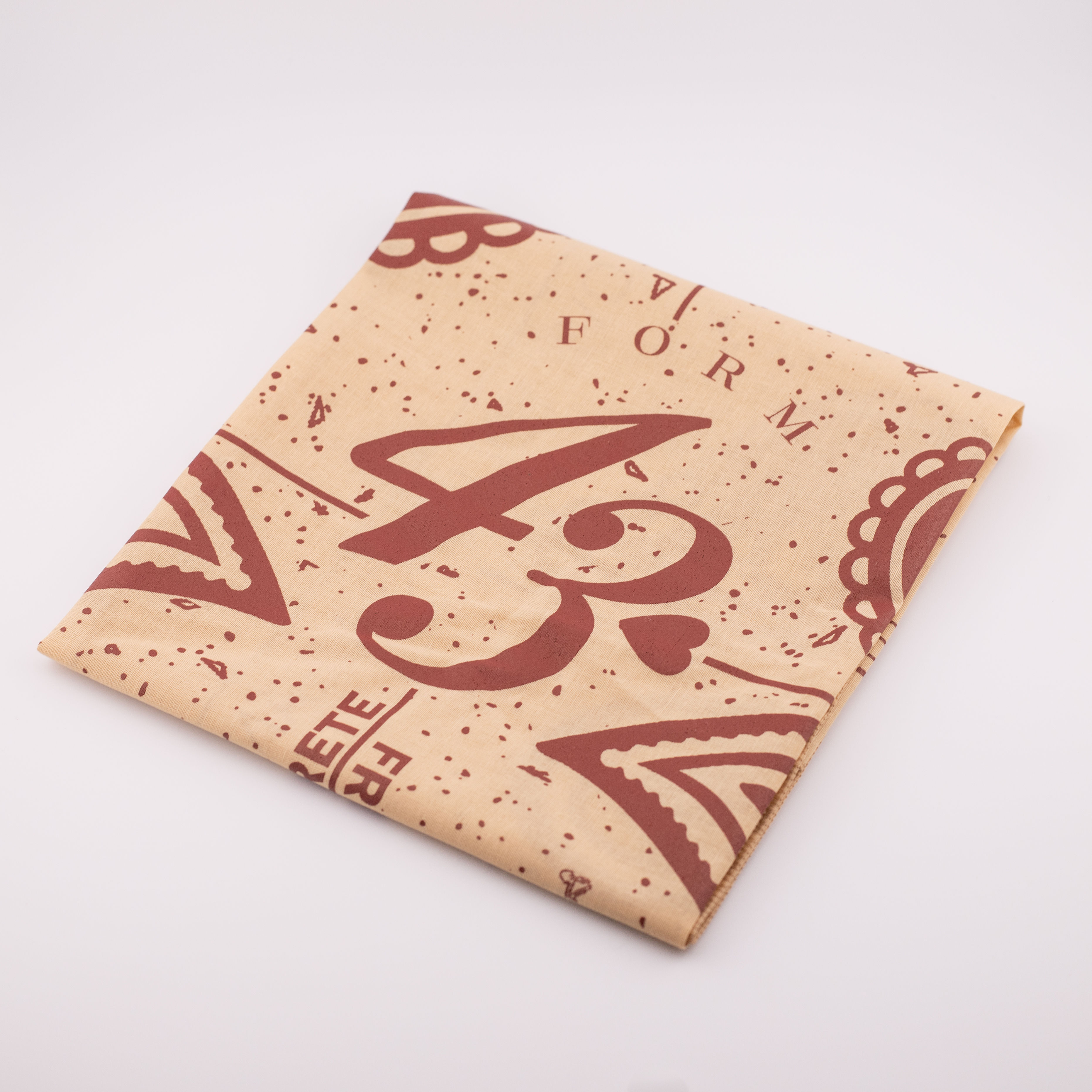 folded center view red paisley design bandana form43 design studio florida