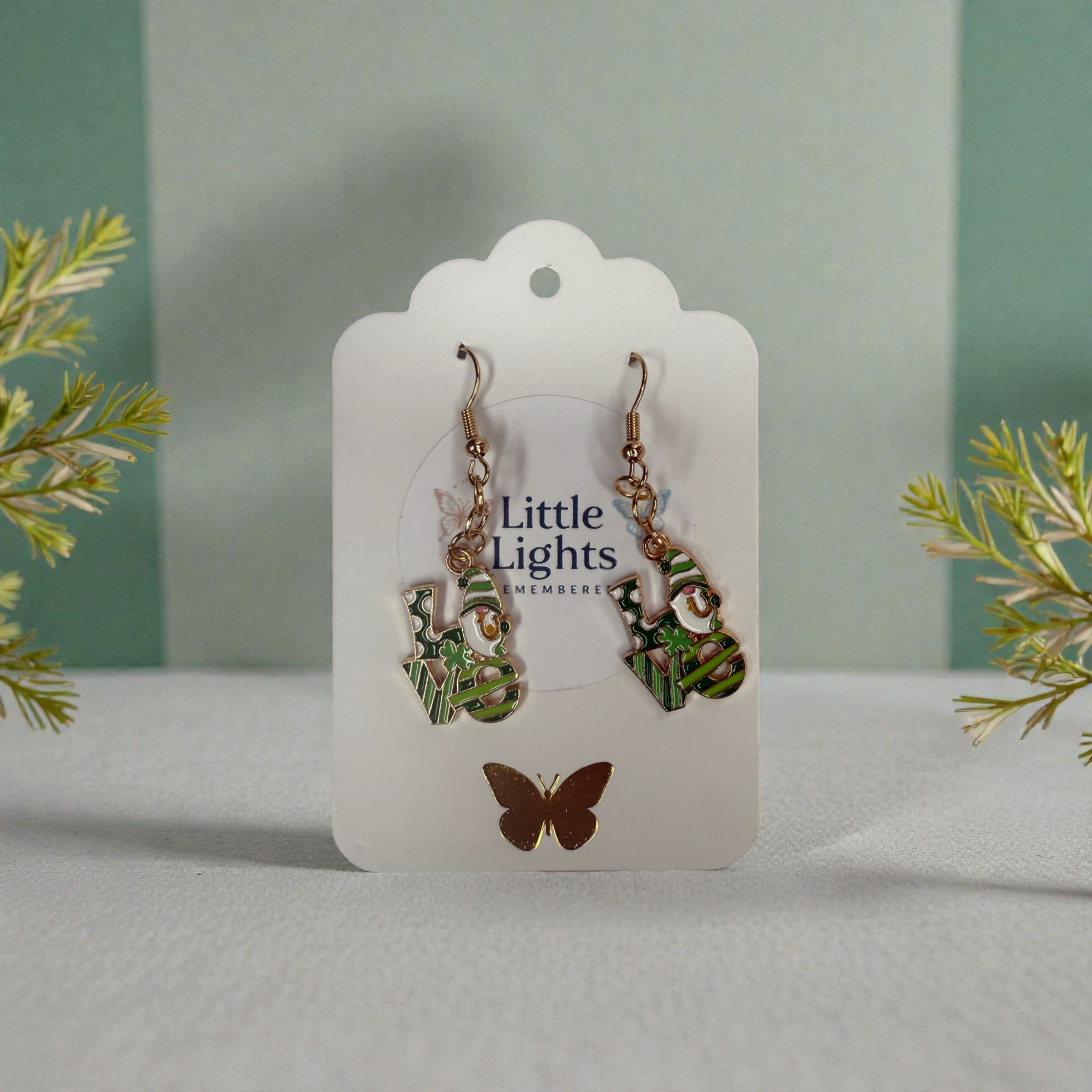 “Love” Leprechaun Hat Earrings