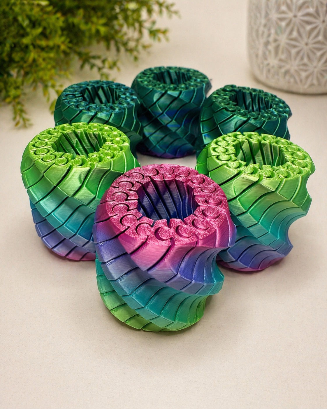 Twisting Spiral Fidget | 3D Printed Sensory Sculpture | Expandable Desk Toy