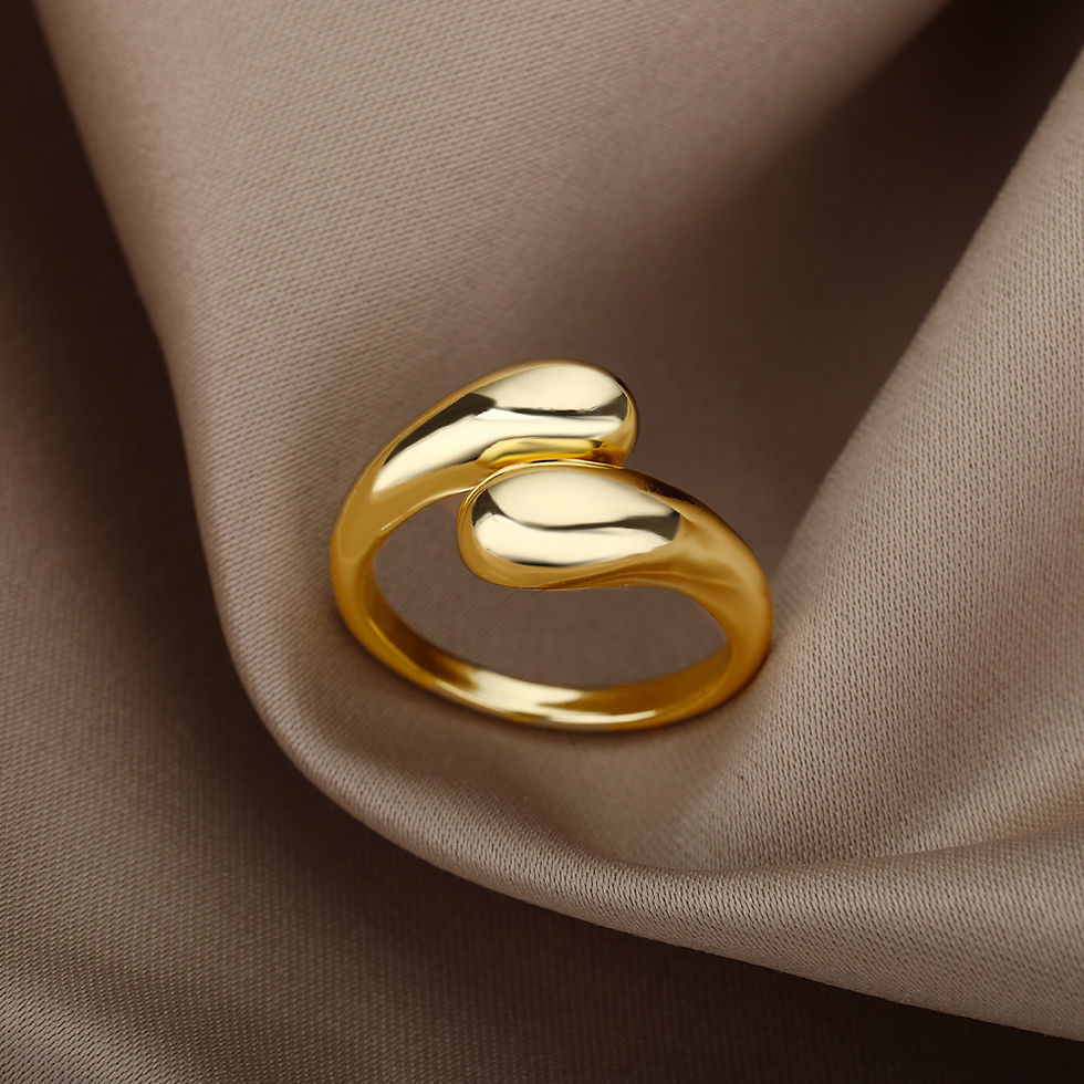 Thumbnail: Stainless steel rings, waterproof, open, in gold color, and treated, choose your