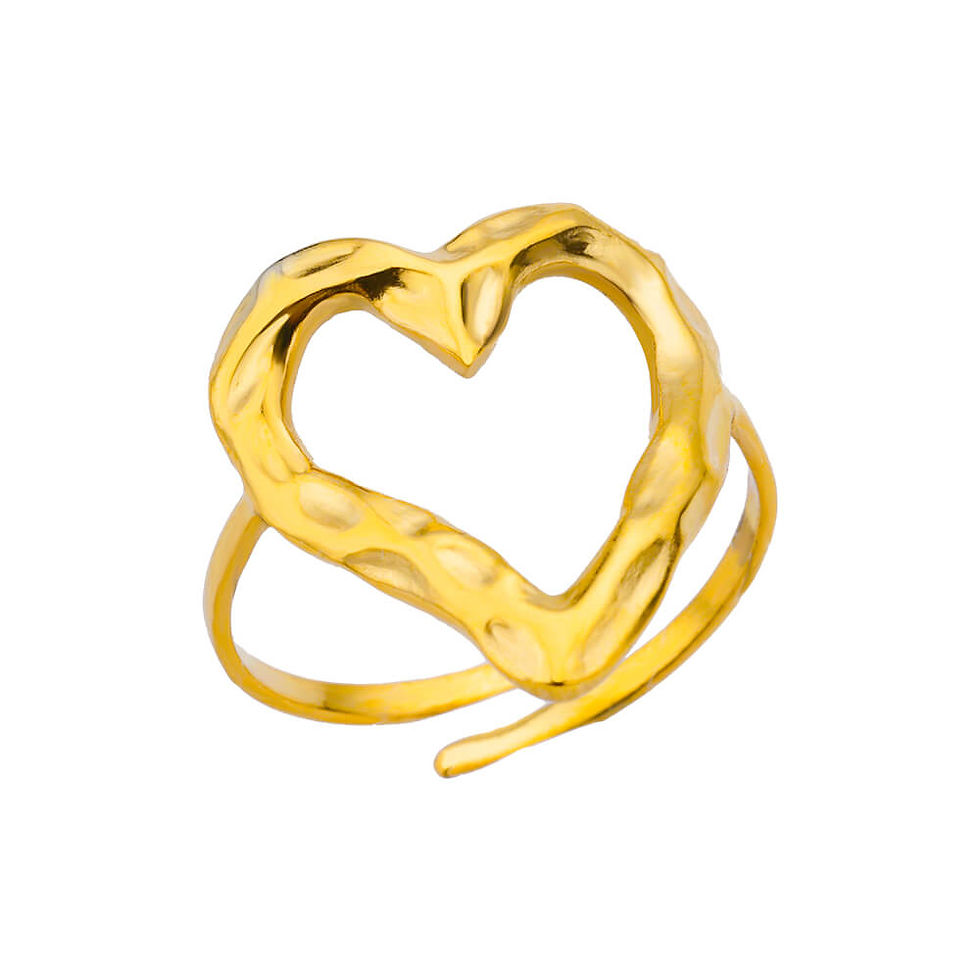 Thumbnail: Stainless steel rings, waterproof, open, in gold color, and treated, choose your