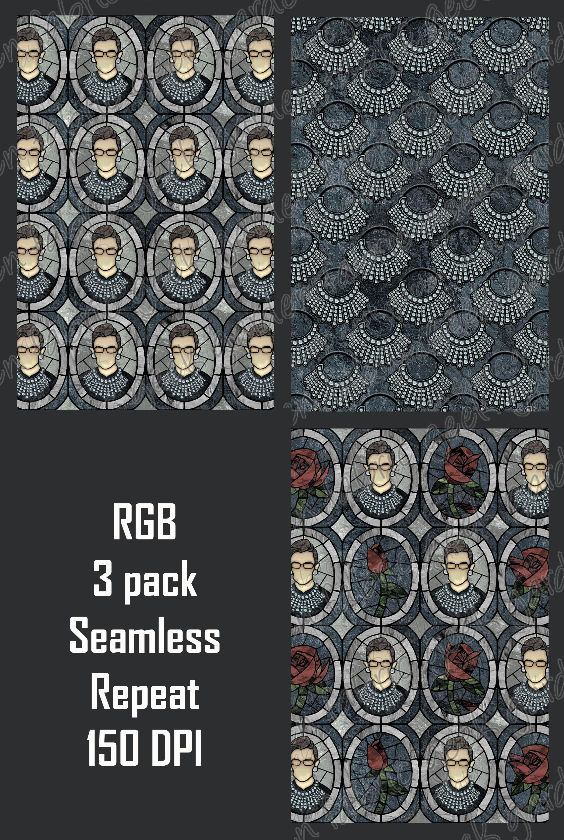 RBG I Dissent 3 Pack Seamless File Personal and Small Business Use