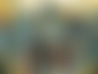 A whimsical illustration of a family standing in front of a row of colorful houses with steep roofs and chimneys. The family consists of a bearded man in a suit, a woman in a long dress, and three children, all holding hands. Above them, paper bills or documents float through the air against a warm, golden sky. The scene is framed by lush greenery and autumnal hues, giving it a nostalgic, storybook feel.