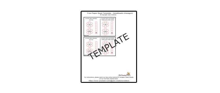 Free Template - 6 Round Paper Beads