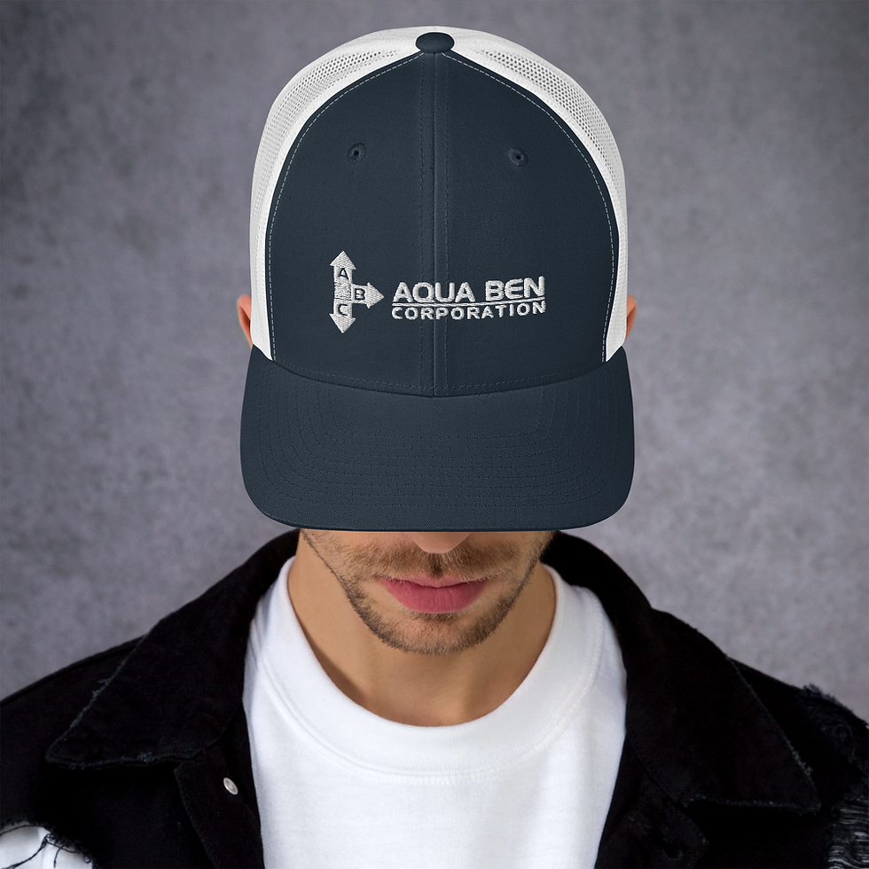 Thumbnail: Aqua Ben Embroidered Trucker Cap