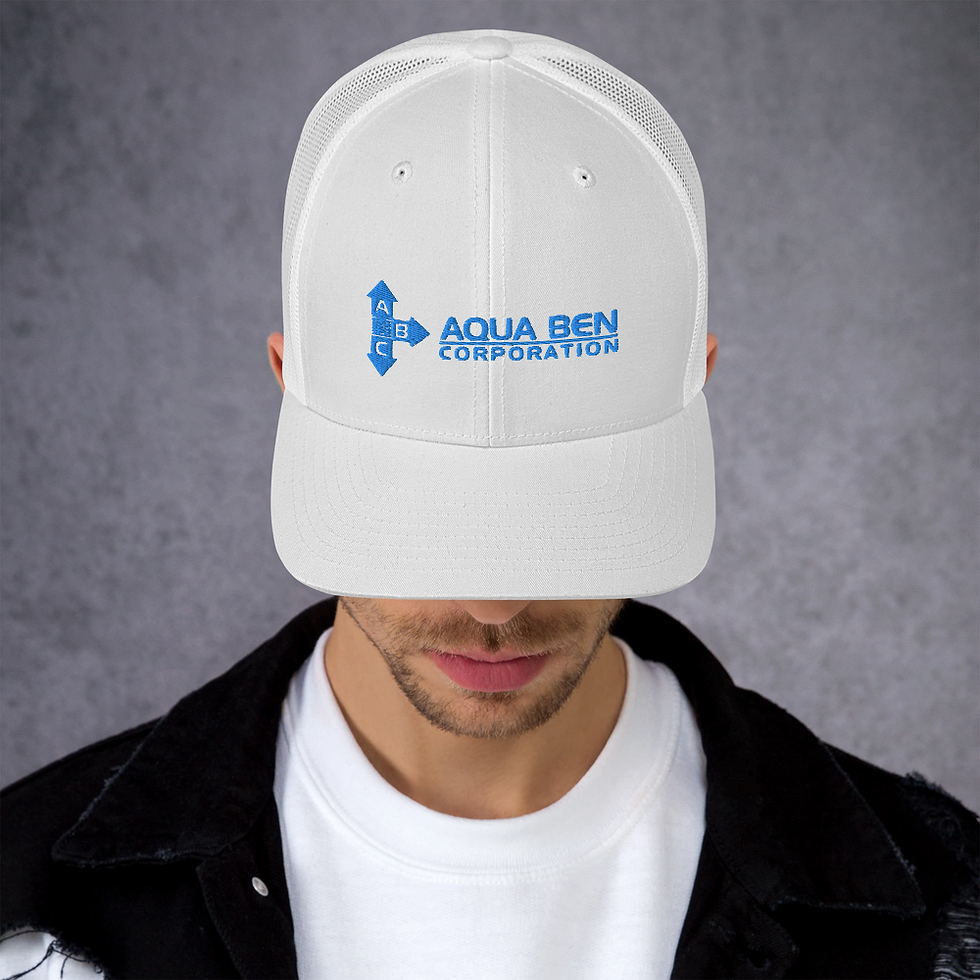 Thumbnail: Aqua Ben Embroidered Trucker Cap