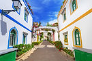 Architecture of Puerto de Mogan, a small fishing port on Gran Canaria, Spain..jpg