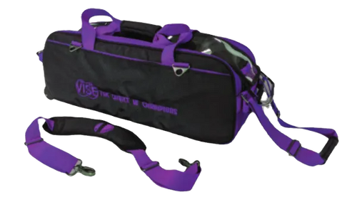 Vise 3-Ball Tote Bowling Bag In Purple & Green - New With Tags