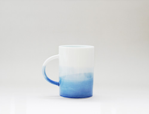 Aqua Blue Dyed Porcelain Mug