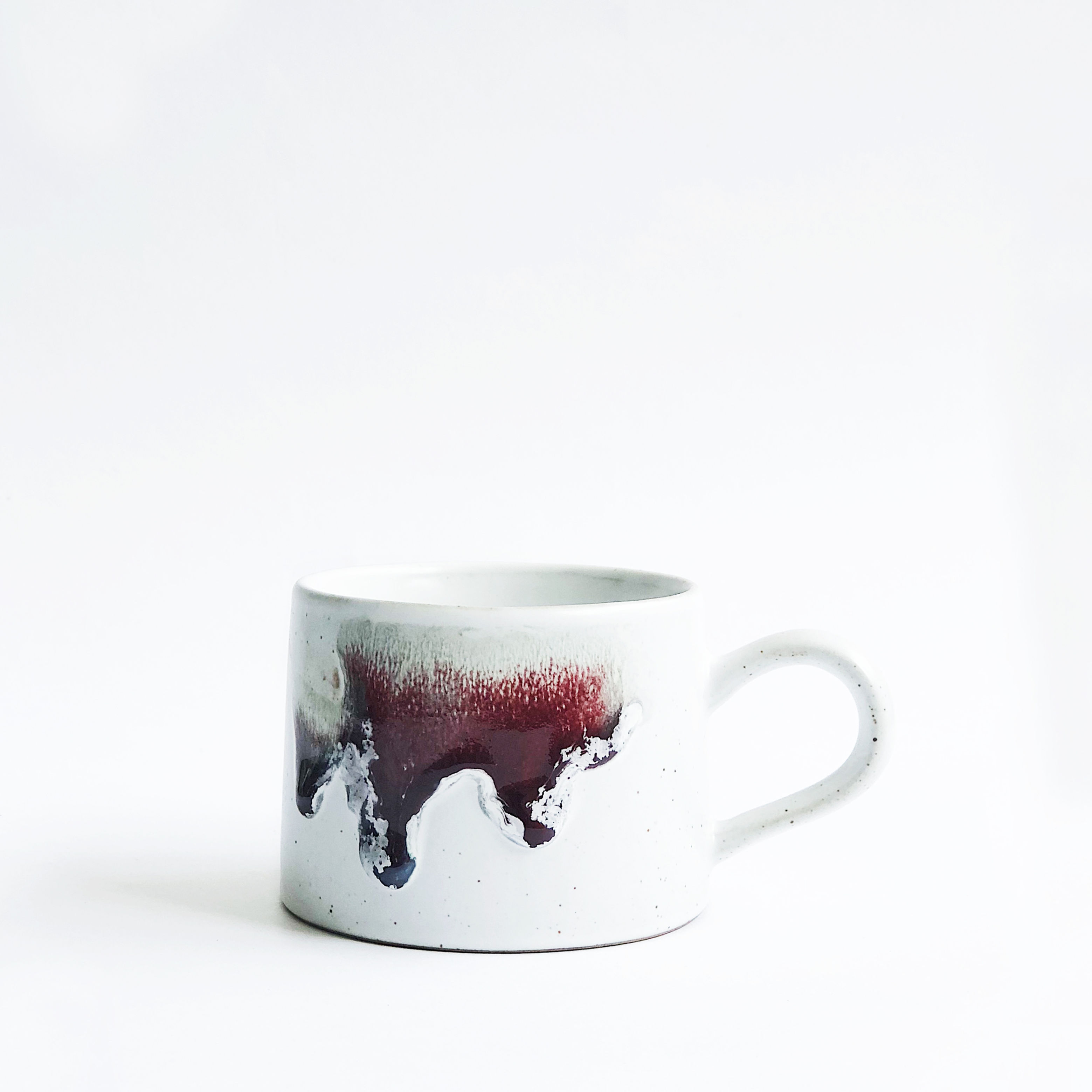 Flambe Glaze Mug-Violet Red Splash