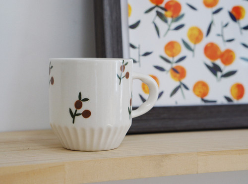 Garden Party Series -Budding Roses Pleated Mug