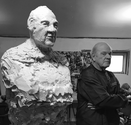 Jerry Moore in the studio-Suzie Hallier Sculpture.jpeg