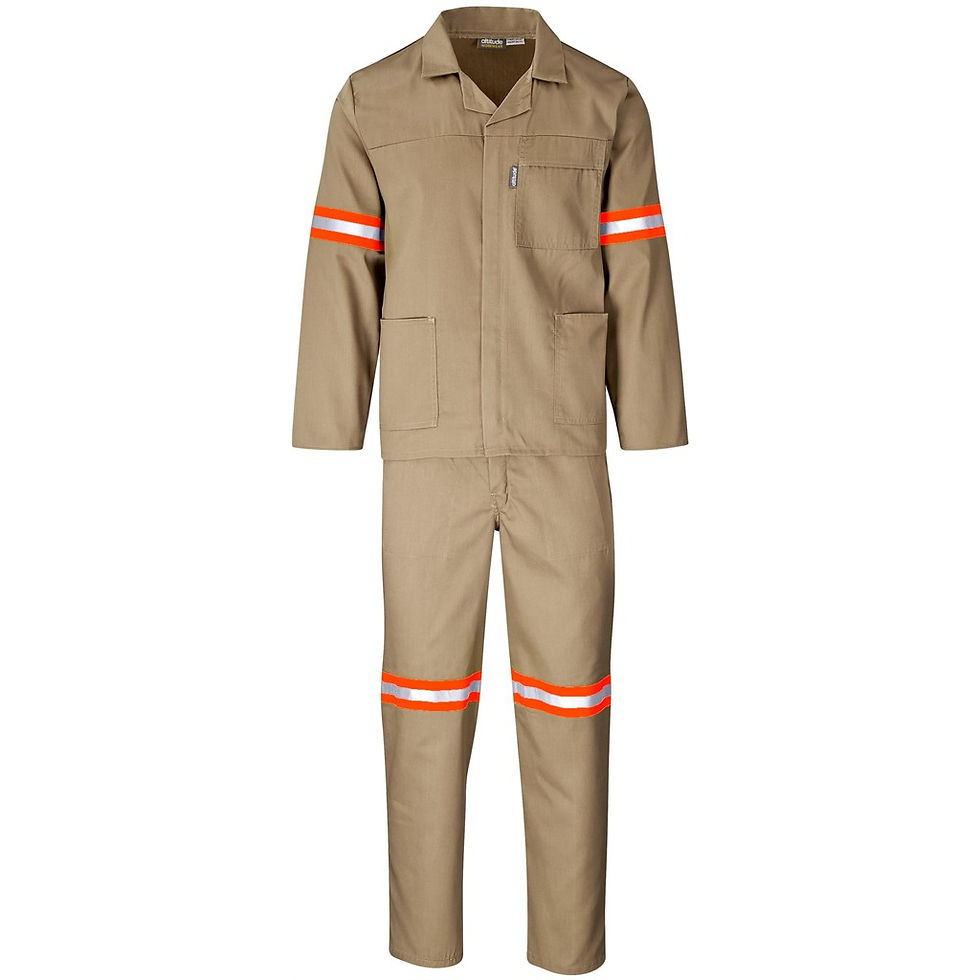 Thumbnail: Trade Polycotton Conti Suit - Reflective Arms & Legs - Orange Tape
