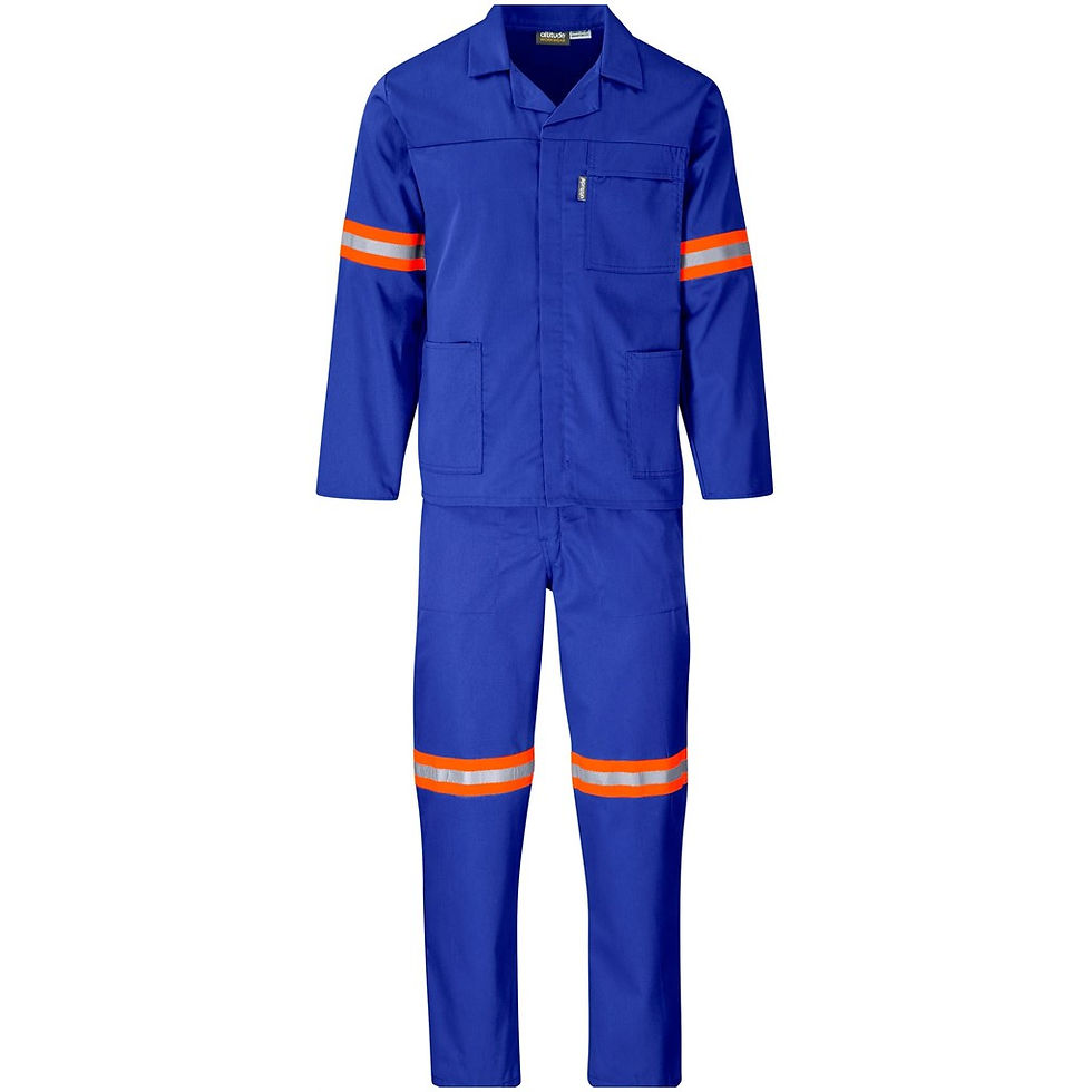 Thumbnail: Trade Polycotton Conti Suit - Reflective Arms & Legs - Orange Tape